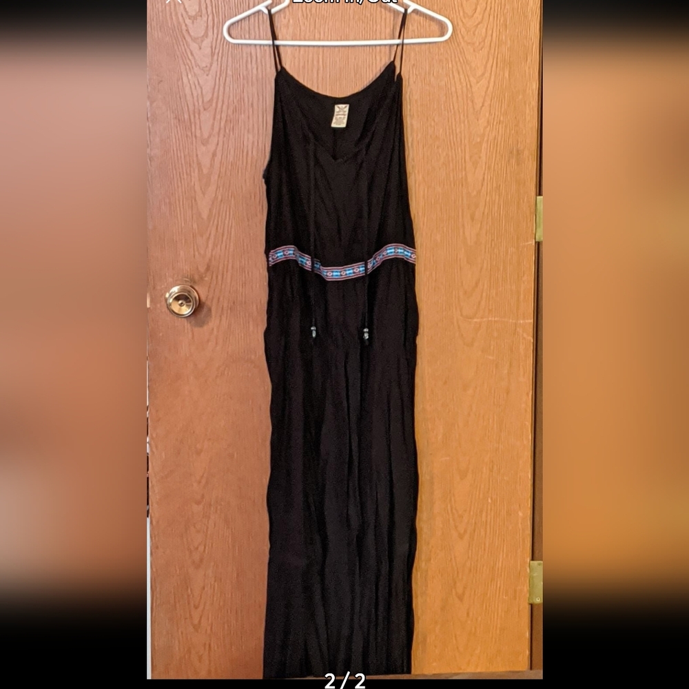 Black sundress with colorful waist band